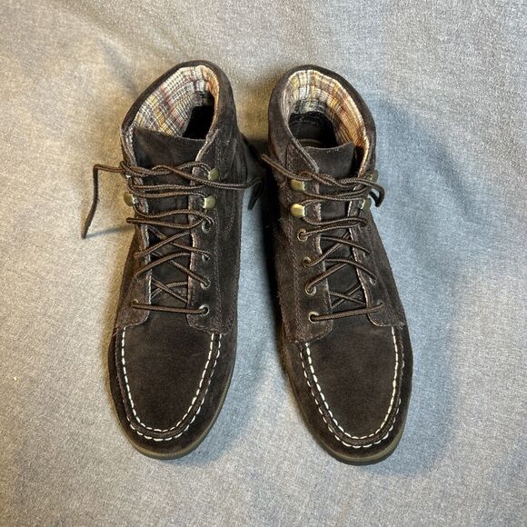 GH BASS & Co Riely Brown Leather Suede Casual Moccasins Hiking Boots W 7-1/2 - Picture 9 of 9